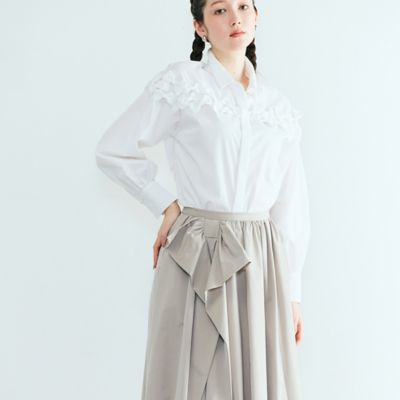 リボン付きシャツブラウス（83032606） | Rose Tiara (Women