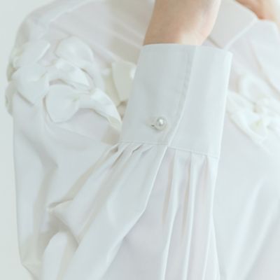 リボン付きシャツブラウス（83032606） | Rose Tiara (Women