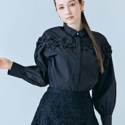 リボン付きシャツブラウス（83032606） | Rose Tiara (Women