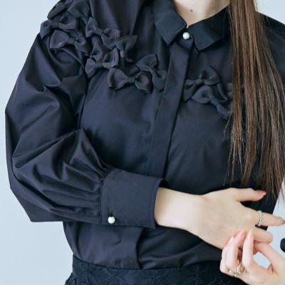 リボン付きシャツブラウス（83032606） | Rose Tiara (Women