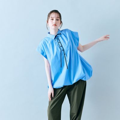 裾バルーンリボンタイ付きブラウス（８３０３３５０２）