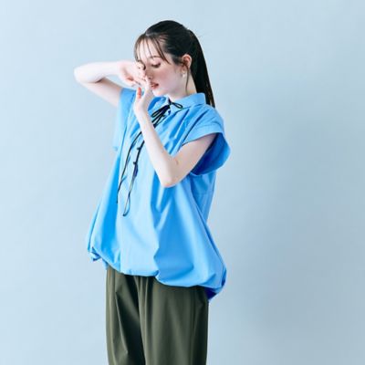 裾バルーンリボンタイ付きブラウス（８３０３３５０２）