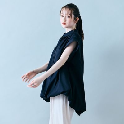 裾バルーンリボンタイ付きブラウス（８３０３３５０２）