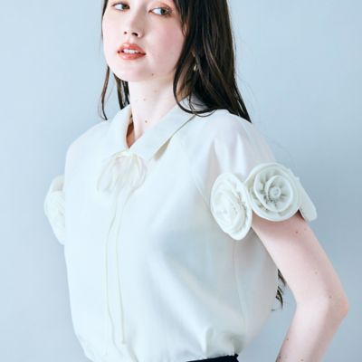 Rose Tiara (Women/大きいサイズ)/ローズティアラ(大きいサイズ) フラワースリーブブラウス(83033507)