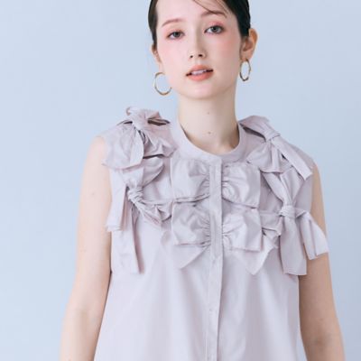 新品 MADISONBLUE 刺繍 ノースリーブ レース ブラウス リボン 00 MADISONBLUE - 新品 MADISONBLUE 刺繍 ノースリーブ レース ブラウス