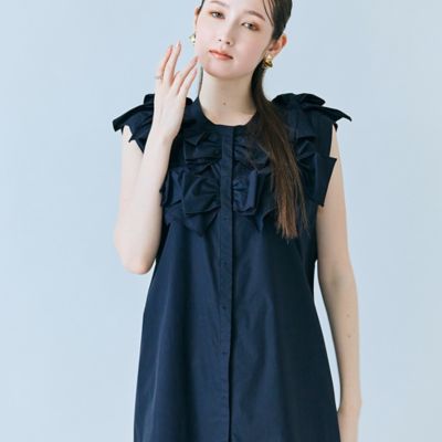 ＜Rose Tiara (Women/大きいサイズ)＞リボンノースリーブブラウス（８３０３３６０５）