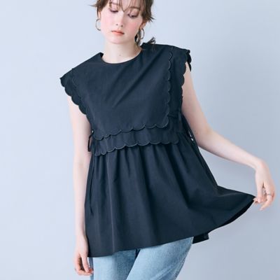 ダブルスカラップ刺繍ノースリーブブラウス（83033607