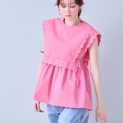 ダブルスカラップ刺繍ノースリーブブラウス（83033607