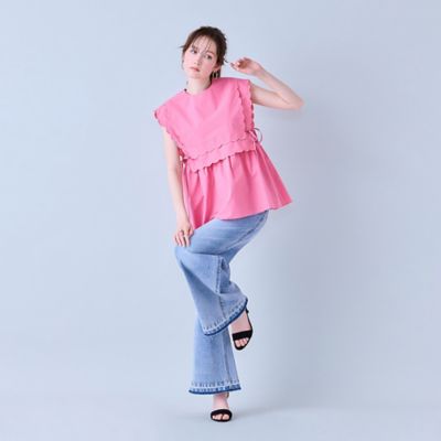ダブルスカラップ刺繍ノースリーブブラウス（83033607