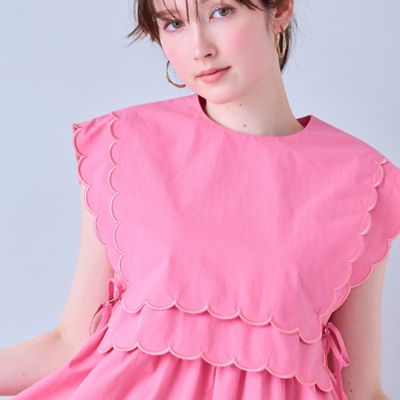 ダブルスカラップ刺繍ノースリーブブラウス（83033607