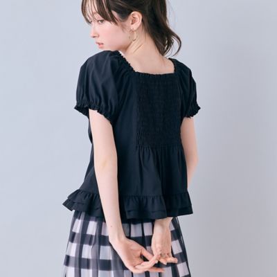 モデル美香着用】コルセット風ピンタックブラウス（83033611