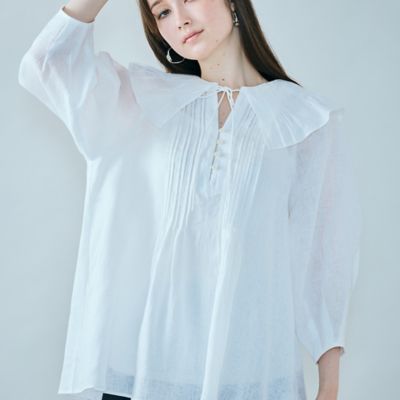 ＜Rose Tiara (Women/大きいサイズ)＞オーバーピンタックブラウス（８３０３４５０８）