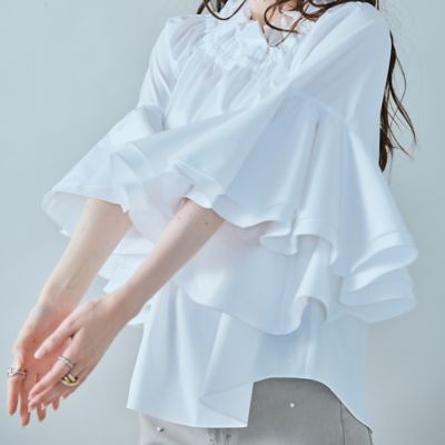 ラッフルスリーブブラウス（８３０３４５１０）