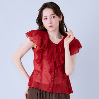 前開きフロントダブルフリルブラウス（83034603） | Rose