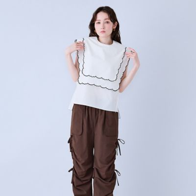 スカラップ刺繍ダブルカラーブラウス（83034609） | Rose