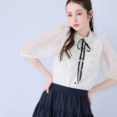 リボン付きブラウス（83034613） | Rose Tiara (Women/大きい
