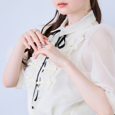 リボン付きブラウス（83034613） | Rose Tiara (Women/大きい