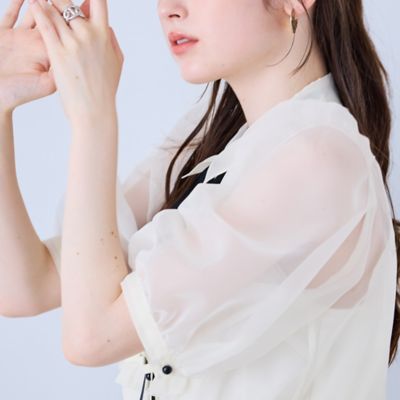 リボン付きブラウス（83034613） | Rose Tiara (Women/大きい