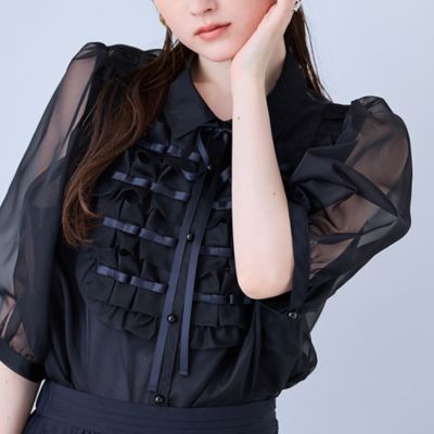 リボン付きブラウス（83034613） | Rose Tiara (Women/大きい