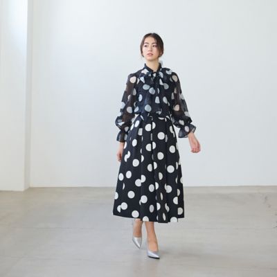 リボンタイブラウス／　ドット（８３０３５４０７Ａ）