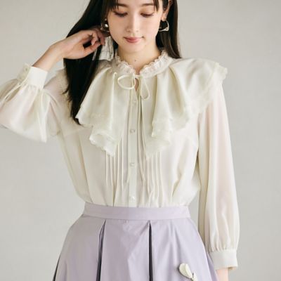 ＜Rose Tiara (Women/大きいサイズ)＞オーバーカラーブラウス（８３０３５５０５）