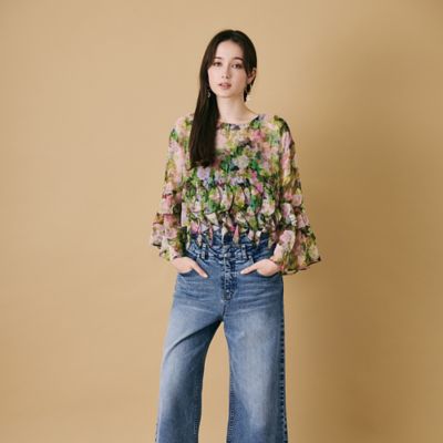 ＜Rose Tiara (Women/大きいサイズ)＞ラッフルフリルブラウス（８３０３５５１２）