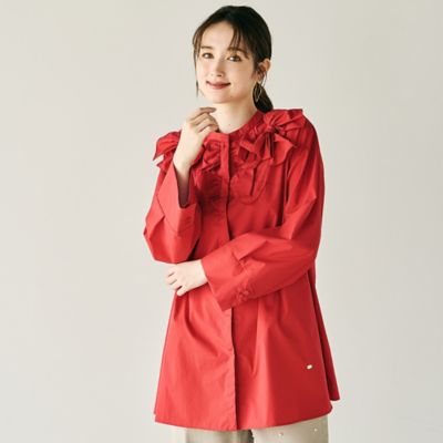 Rose Tiara (Women/大きいサイズ)/ローズティアラ(大きいサイズ) 共生地リボンモチーフブラウス(83035513) アカ トップス【三越伊勢丹/公式】