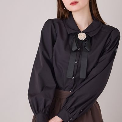 ダブルカラーコサージュ付きブラウス（83035601） | Rose