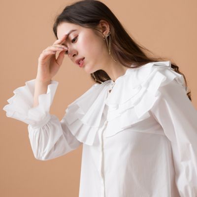 雑誌掲載】タックカラーブラウス（83036403） | Rose