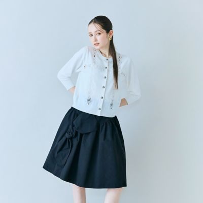 ＜Rose Tiara (Women/大きいサイズ)＞【人気追加】タックリボンスカート（８３０４１６０５）