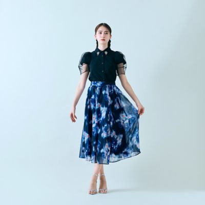 ぼかしフラワープリントスカート（83042504） | Rose