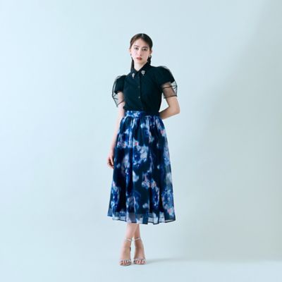 ぼかしフラワープリントスカート（83042504） | Rose