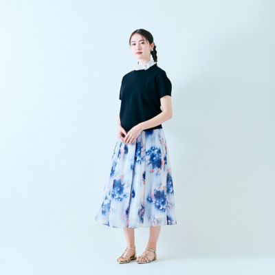 未使用☆Rose Tiaraフラワープリントプリーツスカート42 未使用☆Rose Tiaraフラワープリントプリーツスカート42 - メルカリ