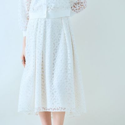 Rose Tiara (Women/大きいサイズ)/ローズティアラ(大きいサイズ) 【セットアップ】プチフラワー刺繍スカート(83042505)