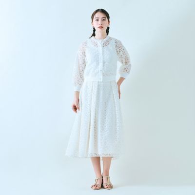 【セットアップ】プチフラワー刺繍スカート（８３０４２５０５）