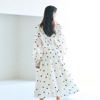 【大人百花掲載】ドットプリーツスカート（８３０４２５０６）