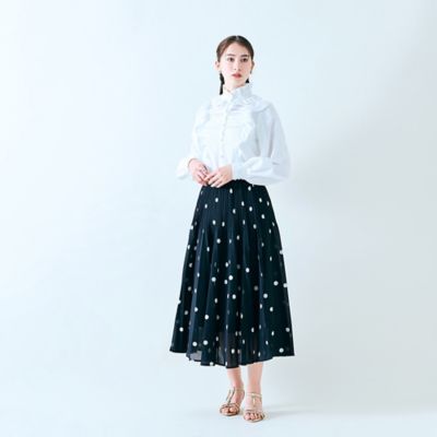 【大人百花掲載】ドットプリーツスカート（８３０４２５０６）