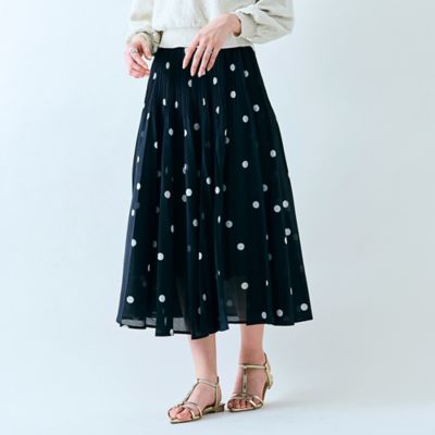 【大人百花掲載】ドットプリーツスカート（８３０４２５０６）