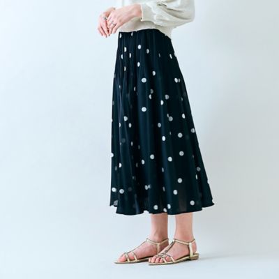 【大人百花掲載】ドットプリーツスカート（８３０４２５０６）