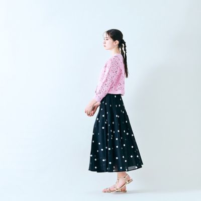 【大人百花掲載】ドットプリーツスカート（８３０４２５０６）