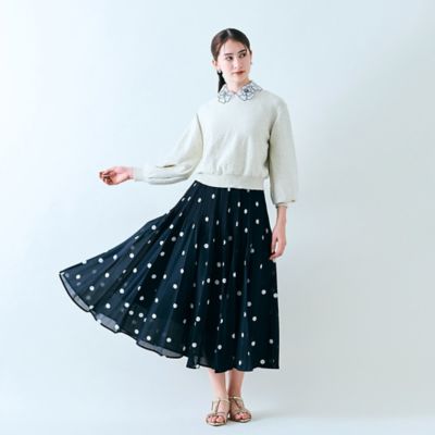 【大人百花掲載】ドットプリーツスカート（８３０４２５０６）