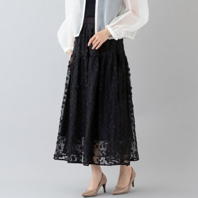 フラワー刺繍フレアスカート（８３０４３４０１） | ファッション・服 ...