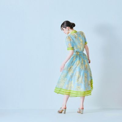 フラワー×ボーダープリントスカート（８３０４３５１２）