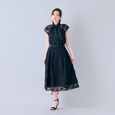 刺繍レースタックボリュームスカート（83043610） | Rose