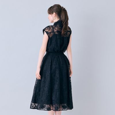 刺繍レースタックボリュームスカート（83043610） | Rose