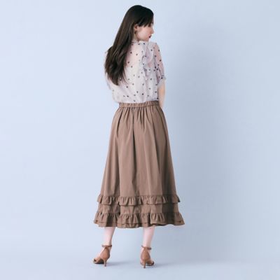モデル美香着用】裾ギャザーフリル付きスカート（83043611