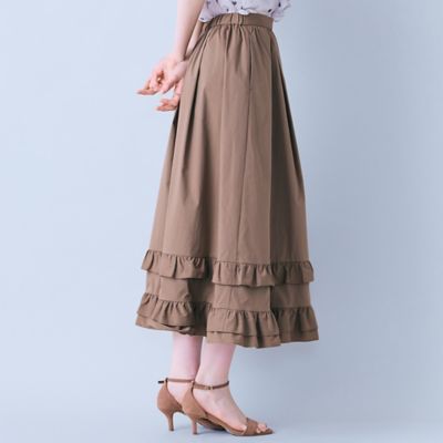 モデル美香着用】裾ギャザーフリル付きスカート（83043611