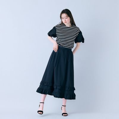 モデル美香着用】裾ギャザーフリル付きスカート（83043611
