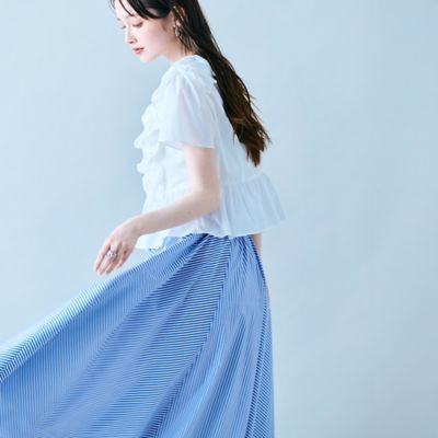 バイヤス使いフレアスカート／ストライプ（８３０４４５０４Ａ）