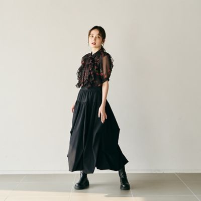 新品 大きいサイズ ローズティアラ ゴム タフタ バルーンスカート タックバルーンスカート（83045501） | Rose Tiara